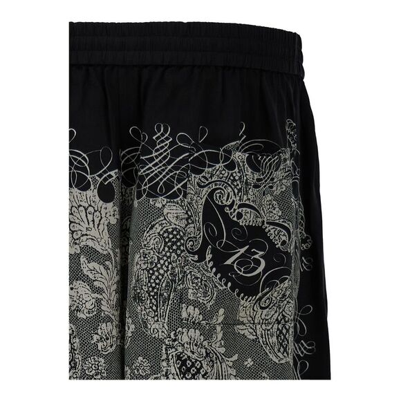 Acne Studios White & Black All-Over Graphic Print Sport Shorts In Viscose Man - Picture 3 of 3